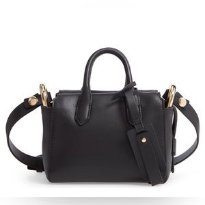 J. Crew Black Leather Harper Mini Satchel Crossbody